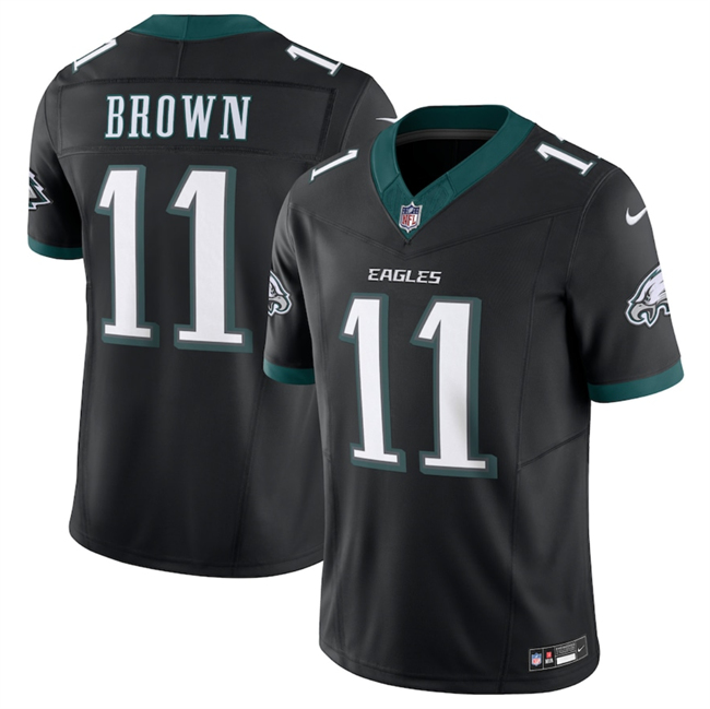 Women's Philadelphia Eagles #11 A.J. Brown Black New F.U.S.E. Vapor Untouchable Limited Stitched Football Jersey(Run Small)
